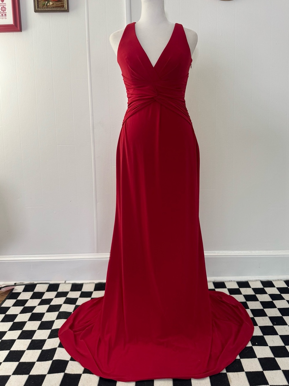 Laundry By Shelli Segal Red V-Neck Dress